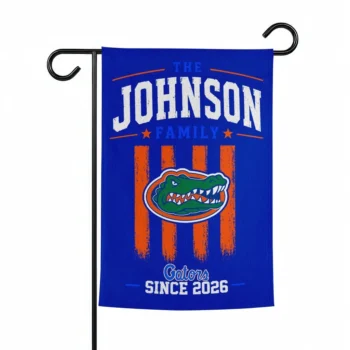 Florida Gators Garden Flag Customized Distressed Stripes Blue Best Selling