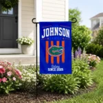Florida Gators Garden Flag Customized Distressed Stripes Blue Best Selling