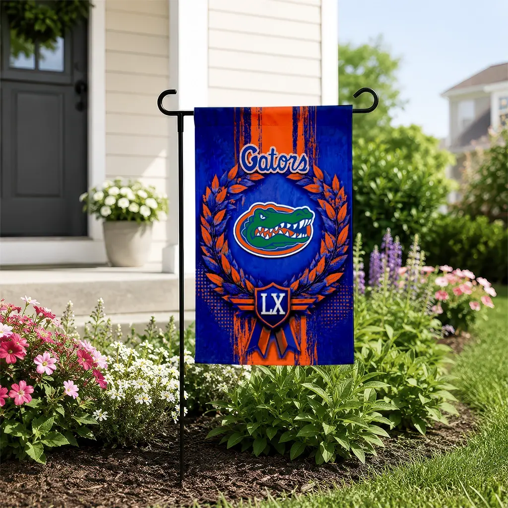 Florida Gators Garden Flag Customized Laurel Wreath Blue New Arrival Florida Gators Garden Flag Customized Laurel Wreath Blue New Arrival