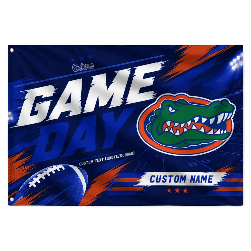 Florida Gators House Flag Custom Action Streaks Blue Best Selling Florida Gators House Flag Custom Action Streaks Blue Best Selling