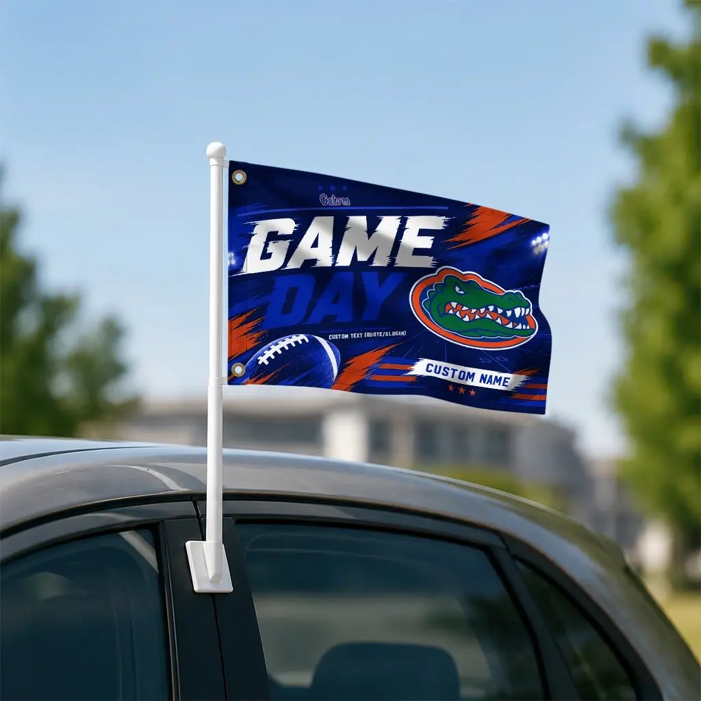 Florida Gators House Flag Custom Action Streaks Blue Latest Model Florida Gators House Flag Custom Action Streaks Blue Latest Model