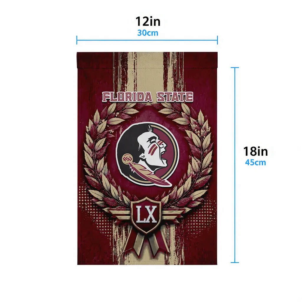 Florida State Seminoles Garden Flag Personalized Laurel Wreath Garnet High Quality Florida State Seminoles Garden Flag Personalized Laurel Wreath Garnet High Quality