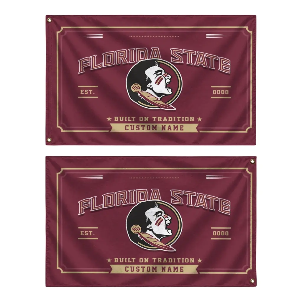 Florida State Seminoles House Flag Custom Ornate Border Garnet Fashion Forward Florida State Seminoles House Flag Custom Ornate Border Garnet Fashion Forward