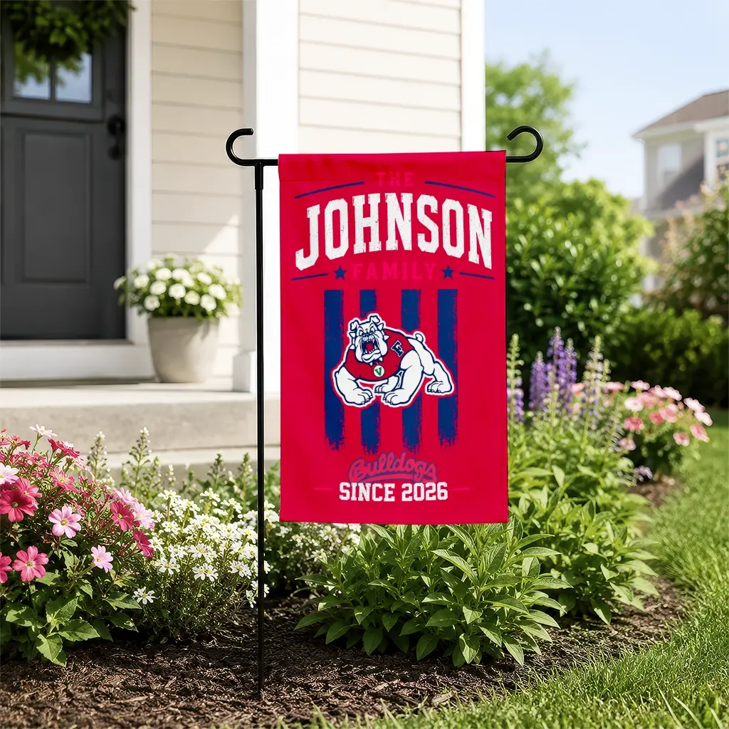 Fresno State Bulldogs Garden Flag Customized Distressed Stripes Red New Arrival Fresno State Bulldogs Garden Flag Customized Distressed Stripes Red New Arrival