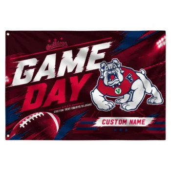 Fresno State Bulldogs House Flag Custom Action Streaks Red Best Selling