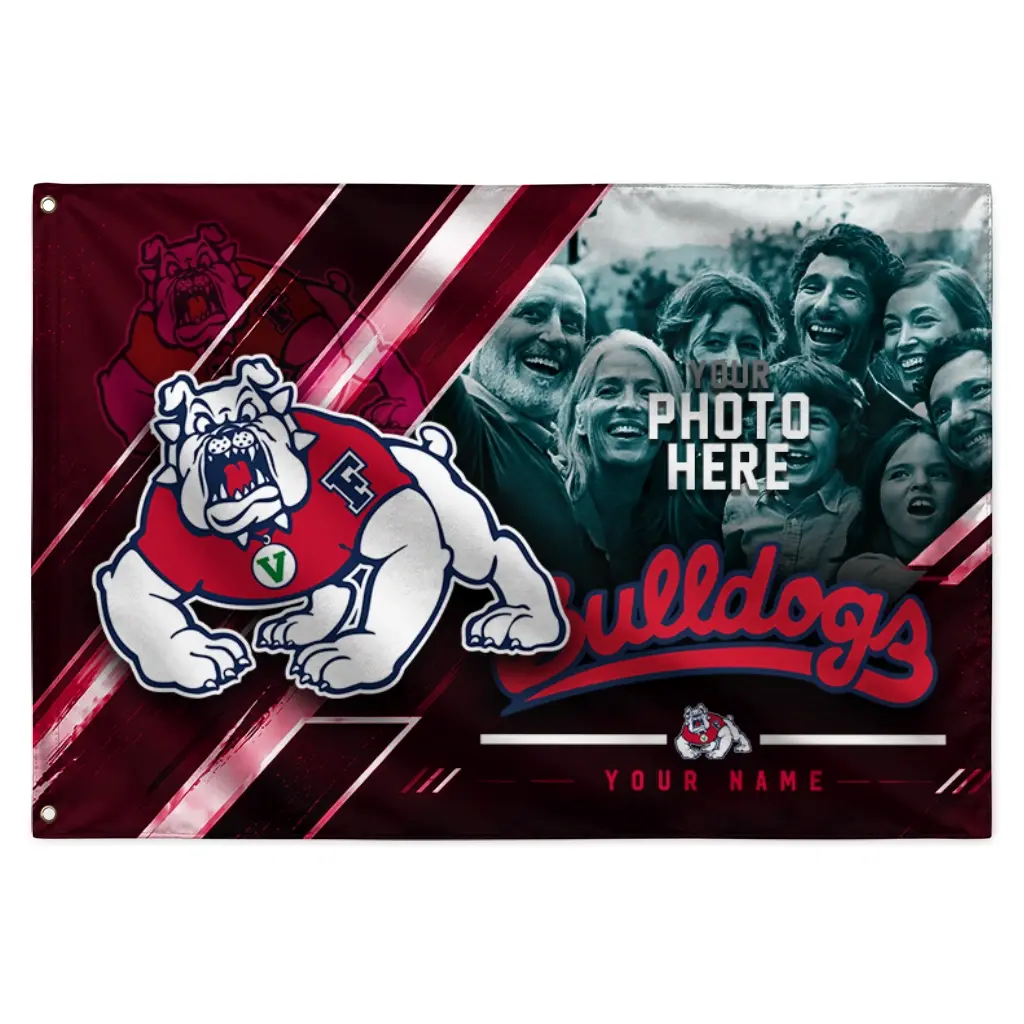Fresno State Bulldogs House Flag Custom Diagonal Stripes Red Best Selling Fresno State Bulldogs House Flag Custom Diagonal Stripes Red Best Selling