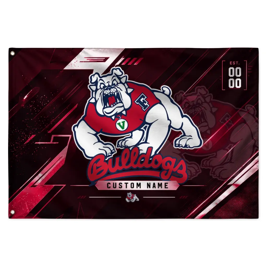 Fresno State Bulldogs House Flag Customized Speed Slashes Red Best Selling Fresno State Bulldogs House Flag Customized Speed Slashes Red Best Selling