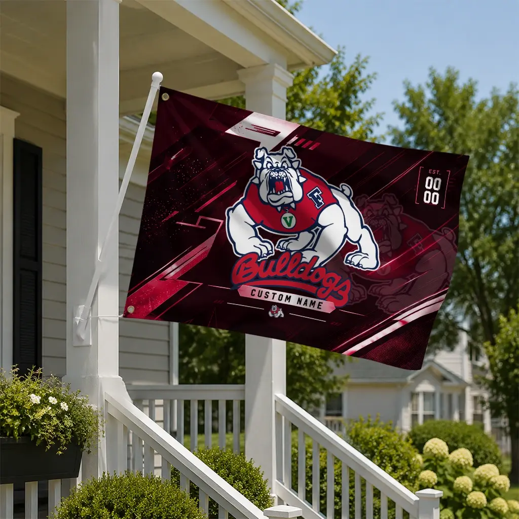 Fresno State Bulldogs House Flag Customized Speed Slashes Red New Arrival Fresno State Bulldogs House Flag Customized Speed Slashes Red New Arrival