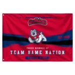 Fresno State Bulldogs House Flag Personalized Brushed Streaks Red Best Selling