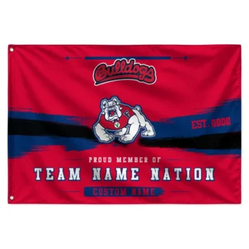 Fresno State Bulldogs House Flag Personalized Brushed Streaks Red Best Selling