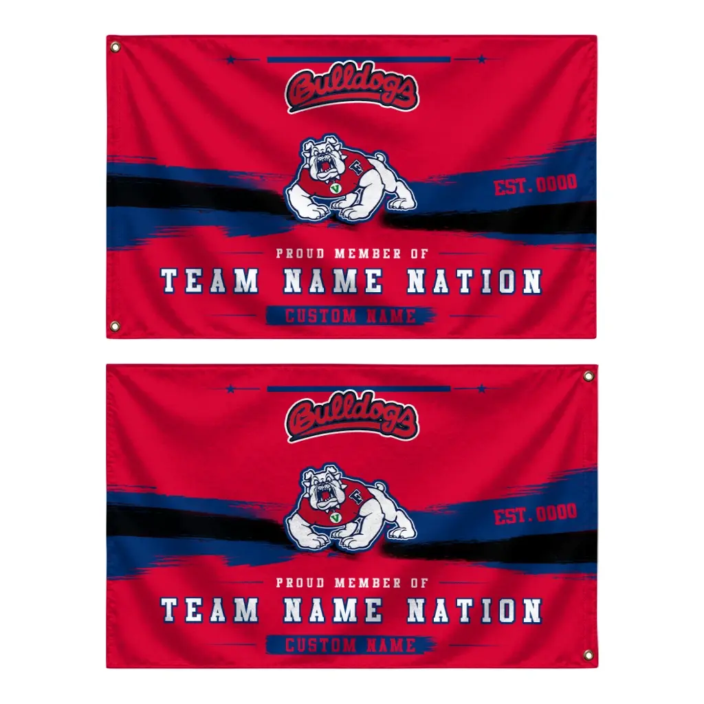 Fresno State Bulldogs House Flag Personalized Brushed Streaks Red Fashion Forward Fresno State Bulldogs House Flag Personalized Brushed Streaks Red Fashion Forward