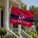 Fresno State Bulldogs House Flag Personalized Brushed Streaks Red Best Selling