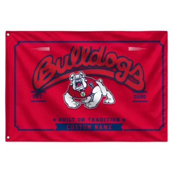 Fresno State Bulldogs House Flag Personalized Ornate Border Red Best Selling