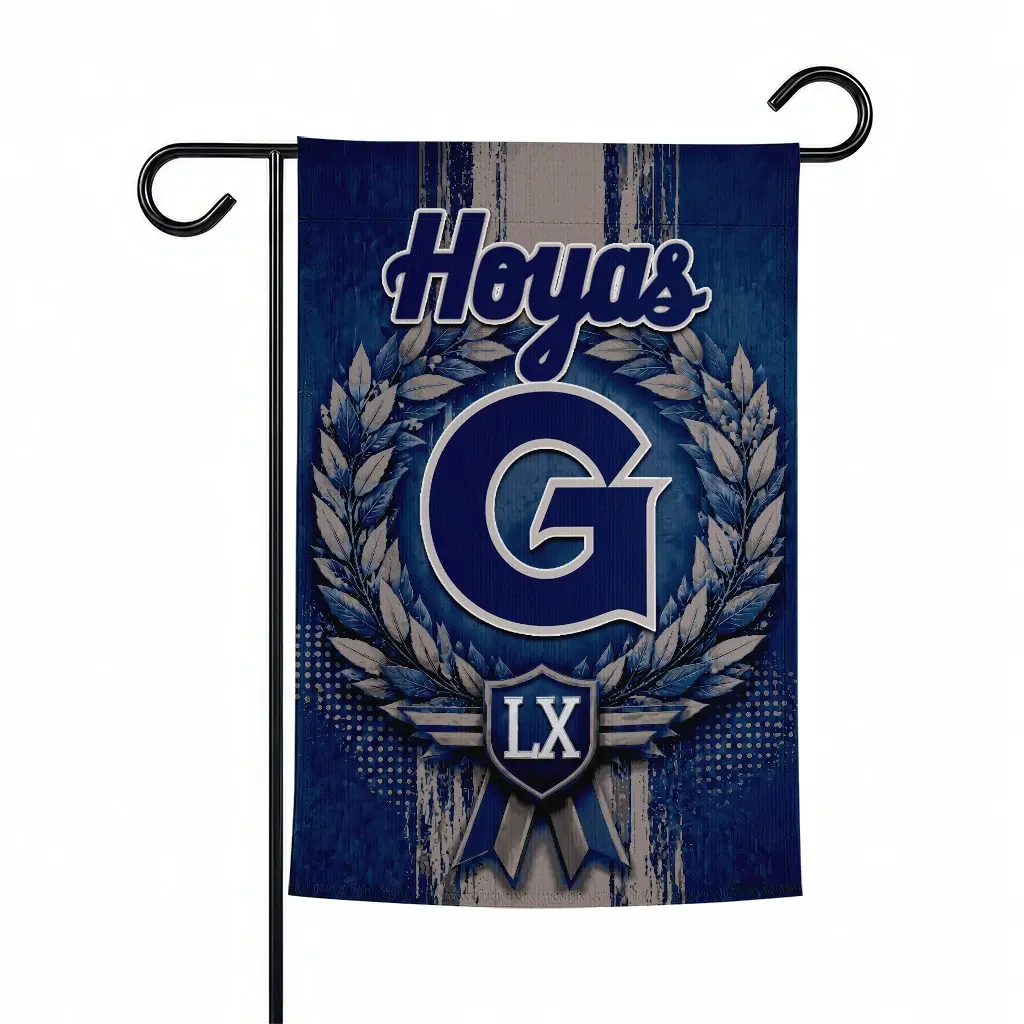 Georgetown Hoyas Garden Flag Personalized Laurel Wreath Blue Best Selling Georgetown Hoyas Garden Flag Personalized Laurel Wreath Blue Best Selling