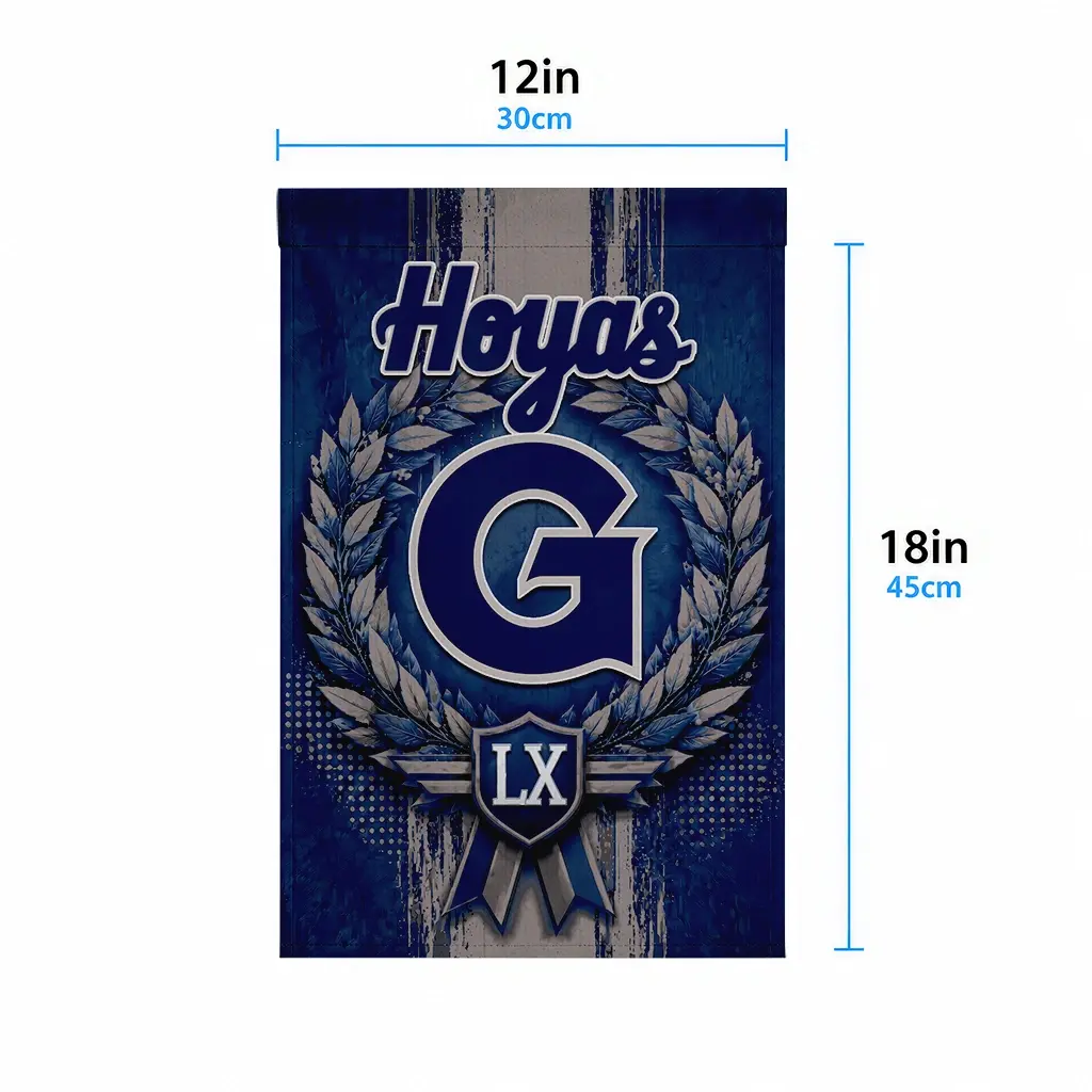 Georgetown Hoyas Garden Flag Personalized Laurel Wreath Blue High Quality Georgetown Hoyas Garden Flag Personalized Laurel Wreath Blue High Quality