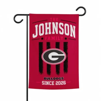 Georgia Bulldogs Garden Flag Custom Distressed Stripes Red Best Selling