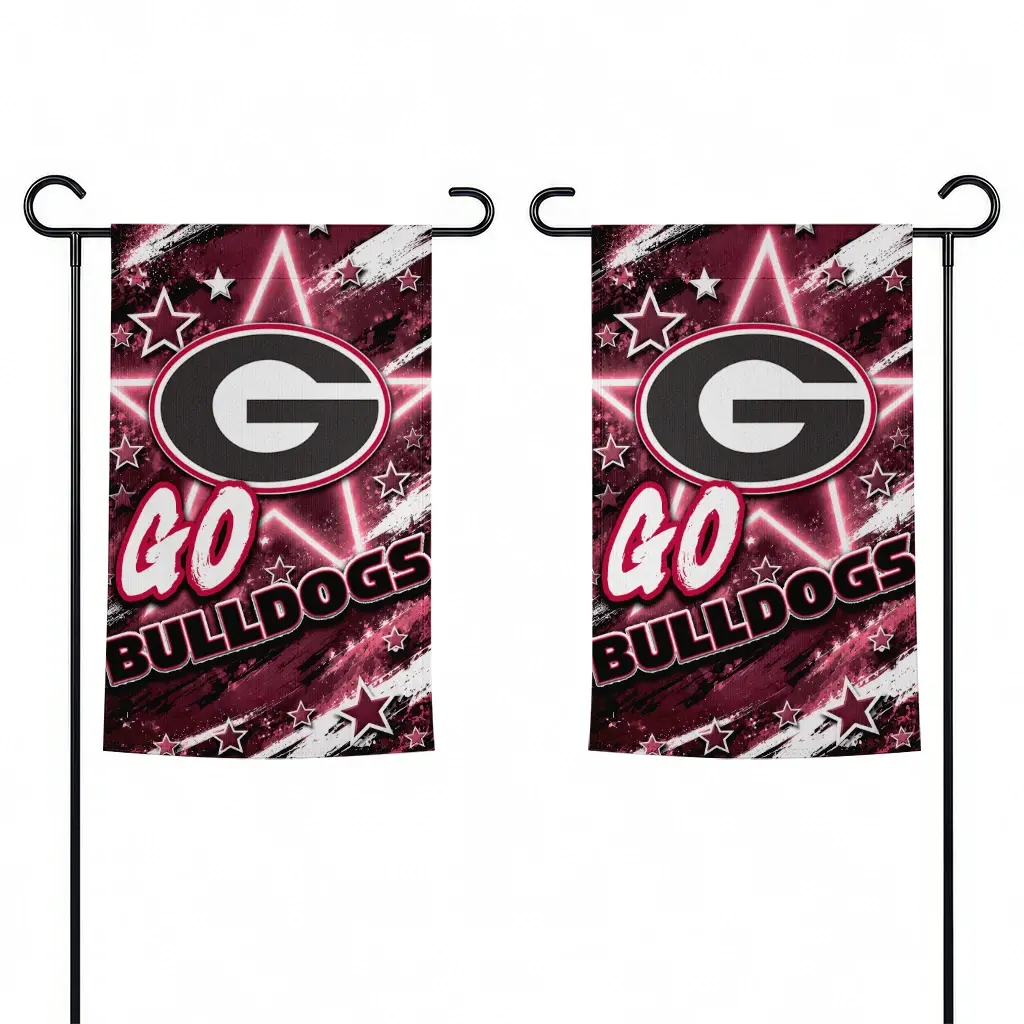 Georgia Bulldogs Garden Flag Personalized Glowing Star Red Fashion Forward Georgia Bulldogs Garden Flag Personalized Glowing Star Red Fashion Forward