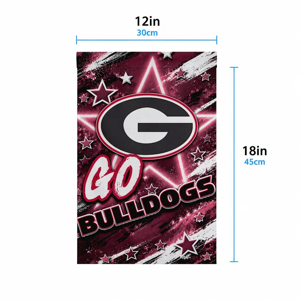 Georgia Bulldogs Garden Flag Personalized Glowing Star Red High Quality Georgia Bulldogs Garden Flag Personalized Glowing Star Red High Quality