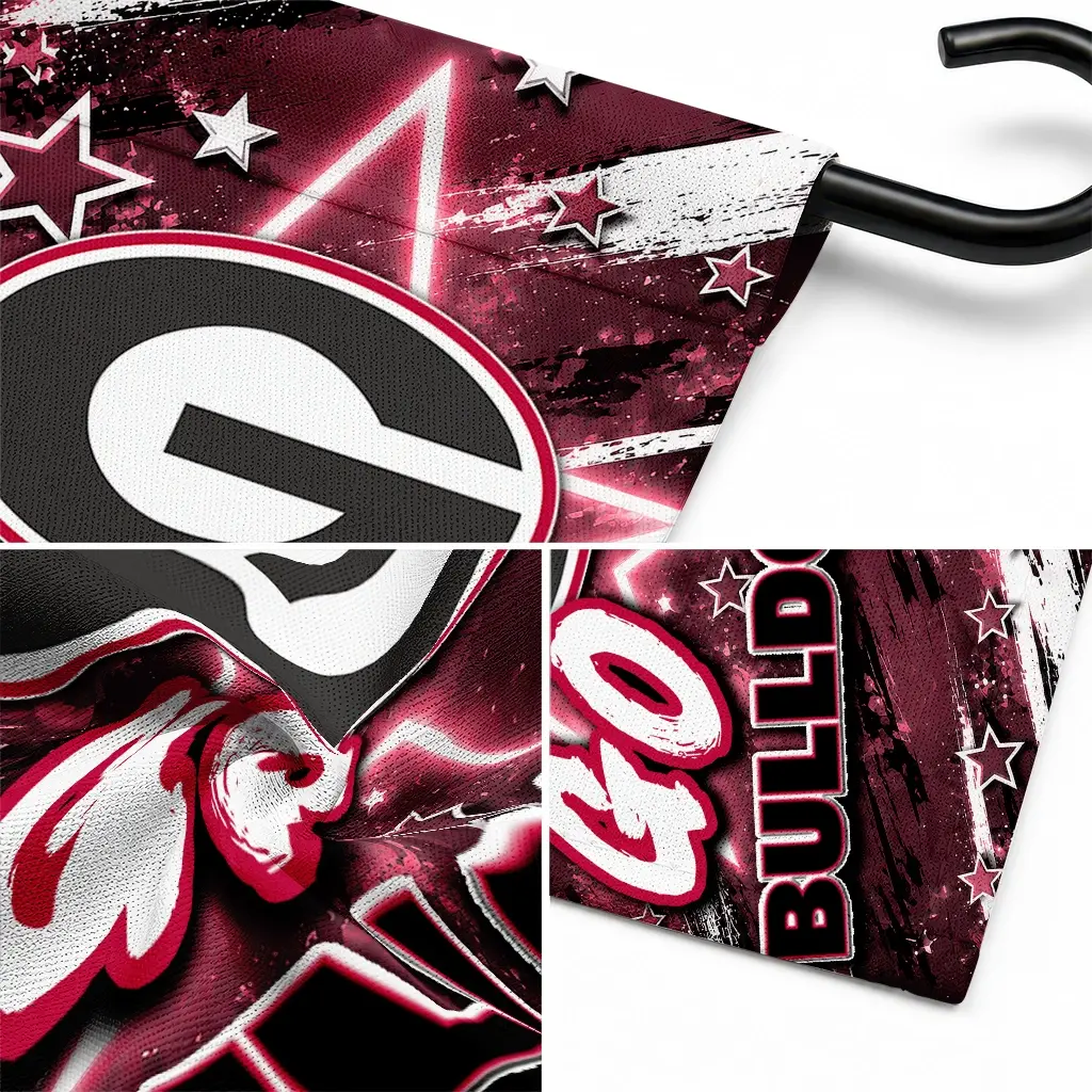 Georgia Bulldogs Garden Flag Personalized Glowing Star Red Latest Model Georgia Bulldogs Garden Flag Personalized Glowing Star Red Latest Model