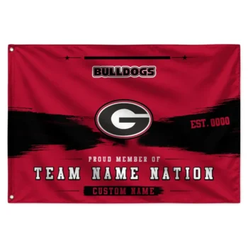Georgia Bulldogs House Flag Customized Brushed Streaks Red Best Selling