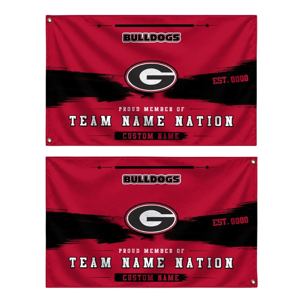 Georgia Bulldogs House Flag Customized Brushed Streaks Red Fashion Forward Georgia Bulldogs House Flag Customized Brushed Streaks Red Fashion Forward