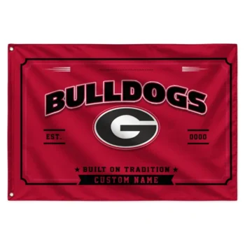 Georgia Bulldogs House Flag Customized Ornate Border Red Best Selling