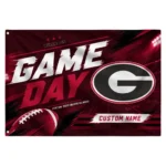 Georgia Bulldogs House Flag Personalized Action Streaks Red Best Selling