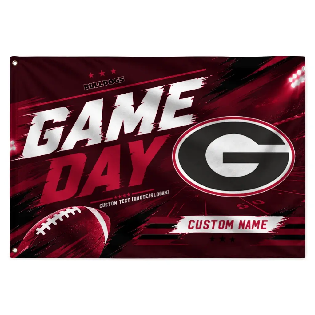Georgia Bulldogs House Flag Personalized Action Streaks Red Best Selling Georgia Bulldogs House Flag Personalized Action Streaks Red Best Selling