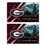 Georgia Bulldogs House Flag Personalized Diagonal Stripes Red Best Selling