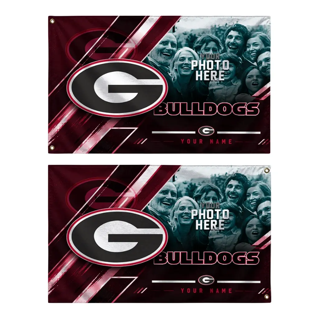 Georgia Bulldogs House Flag Personalized Diagonal Stripes Red Fashion Forward Georgia Bulldogs House Flag Personalized Diagonal Stripes Red Fashion Forward