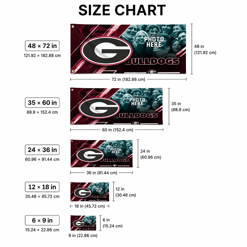 Georgia Bulldogs House Flag Personalized Diagonal Stripes Red High Quality Georgia Bulldogs House Flag Personalized Diagonal Stripes Red High Quality