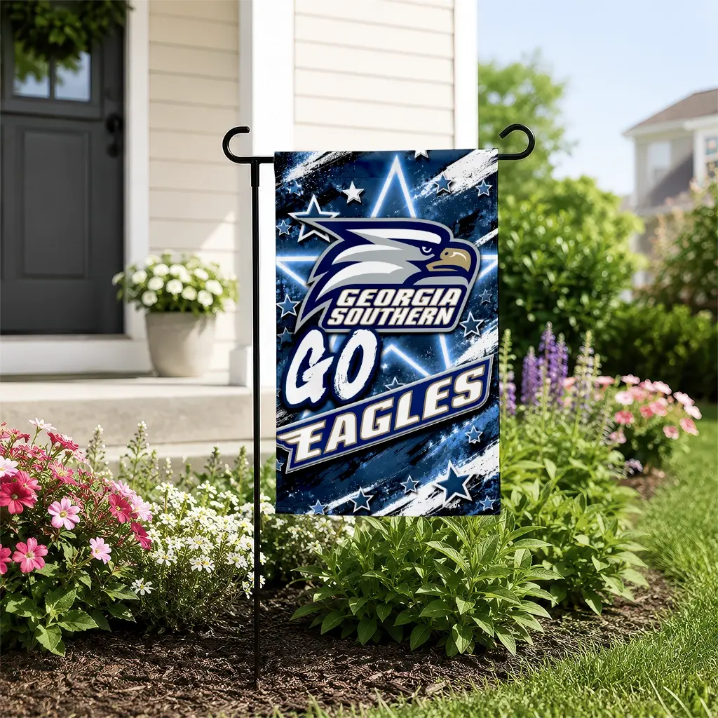 Georgia Southern Eagles Garden Flag Custom Glowing Star Blue New Arrival Georgia Southern Eagles Garden Flag Custom Glowing Star Blue New Arrival