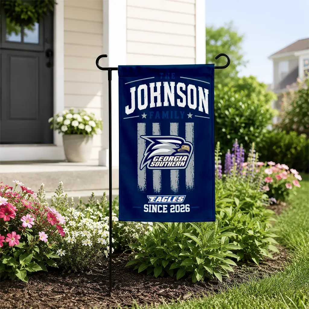 Georgia Southern Eagles Garden Flag Customized Distressed Stripes Blue New Arrival Georgia Southern Eagles Garden Flag Customized Distressed Stripes Blue New Arrival