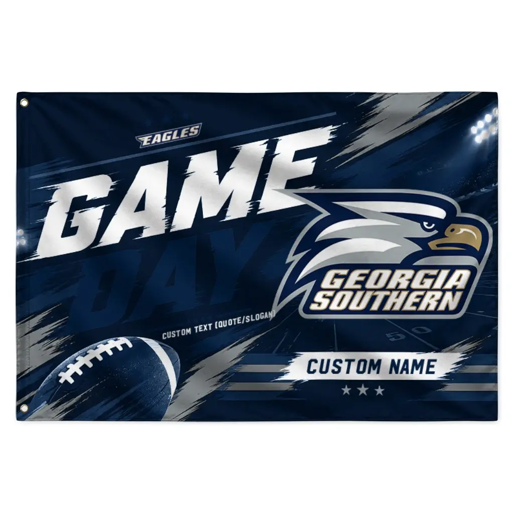 Georgia Southern Eagles House Flag Custom Action Streaks Blue Best Selling Georgia Southern Eagles House Flag Custom Action Streaks Blue Best Selling