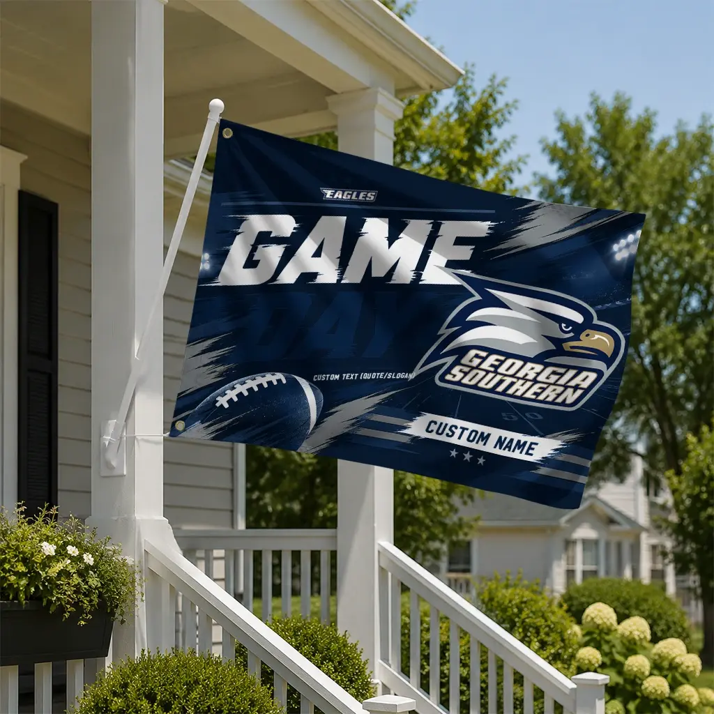 Georgia Southern Eagles House Flag Custom Action Streaks Blue New Arrival Georgia Southern Eagles House Flag Custom Action Streaks Blue New Arrival