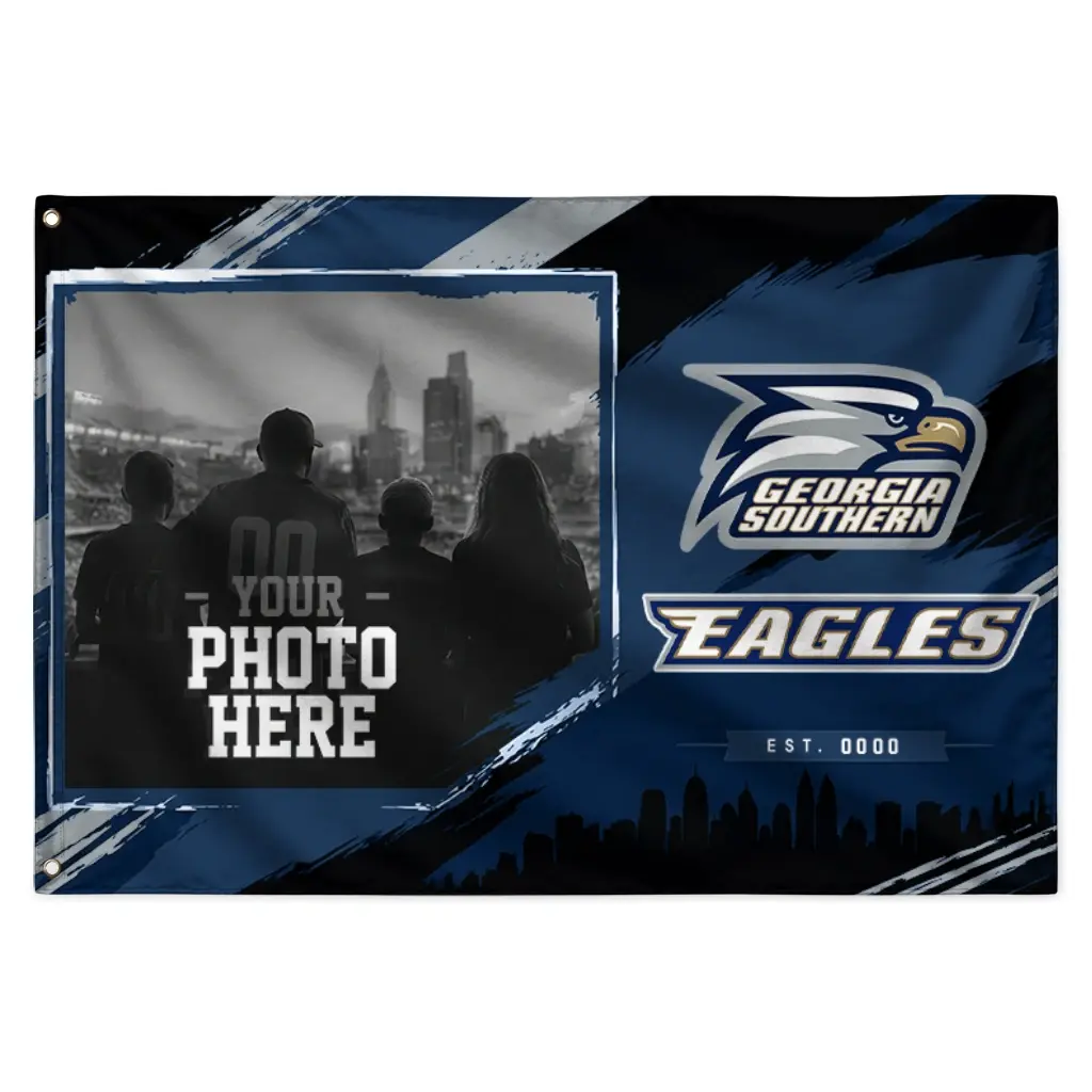 Georgia Southern Eagles House Flag Customized Framed Photo Blue Black Best Selling Georgia Southern Eagles House Flag Customized Framed Photo Blue Black Best Selling