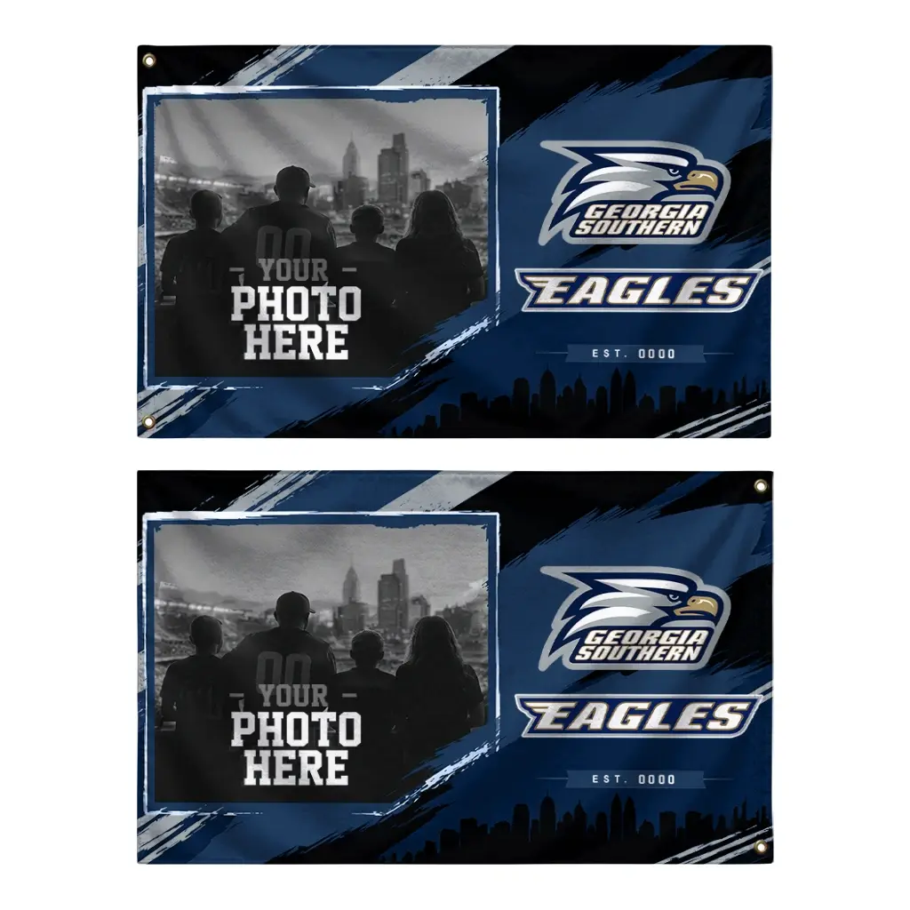 Georgia Southern Eagles House Flag Customized Framed Photo Blue Black Fashion Forward Georgia Southern Eagles House Flag Customized Framed Photo Blue Black Fashion Forward