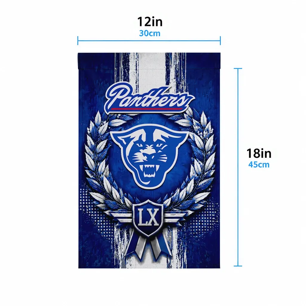 Georgia State Panthers Garden Flag Personalized Laurel Wreath Blue High Quality Georgia State Panthers Garden Flag Personalized Laurel Wreath Blue High Quality