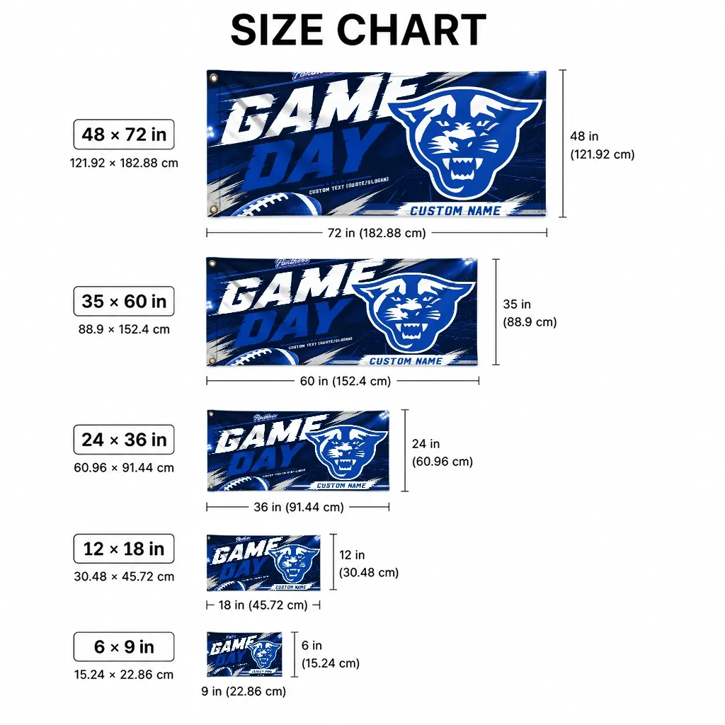 Georgia State Panthers House Flag Customized Action Streaks Blue High Quality Georgia State Panthers House Flag Customized Action Streaks Blue High Quality