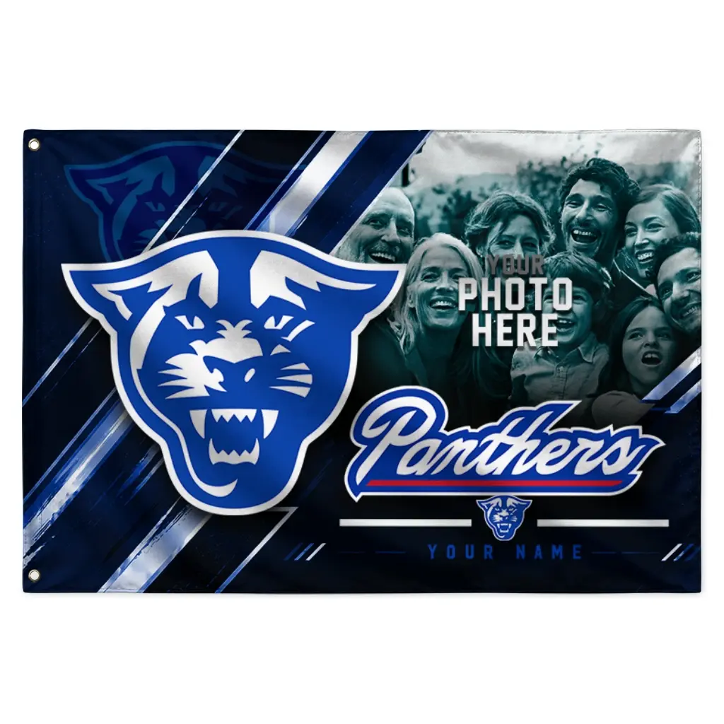 Georgia State Panthers House Flag Customized Diagonal Stripes Blue Best Selling Georgia State Panthers House Flag Customized Diagonal Stripes Blue Best Selling