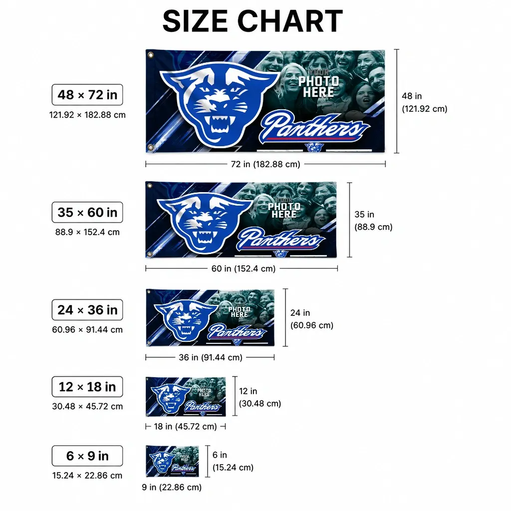 Georgia State Panthers House Flag Customized Diagonal Stripes Blue High Quality Georgia State Panthers House Flag Customized Diagonal Stripes Blue High Quality