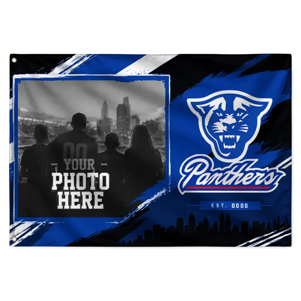 Georgia State Panthers House Flag Personalized Framed Photo Blue Black Best Selling Georgia State Panthers House Flag Personalized Framed Photo Blue Black Best Selling