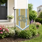 Georgia Tech Yellow Jackets Garden Flag Personalized Chevron Stripes Gold Best Selling