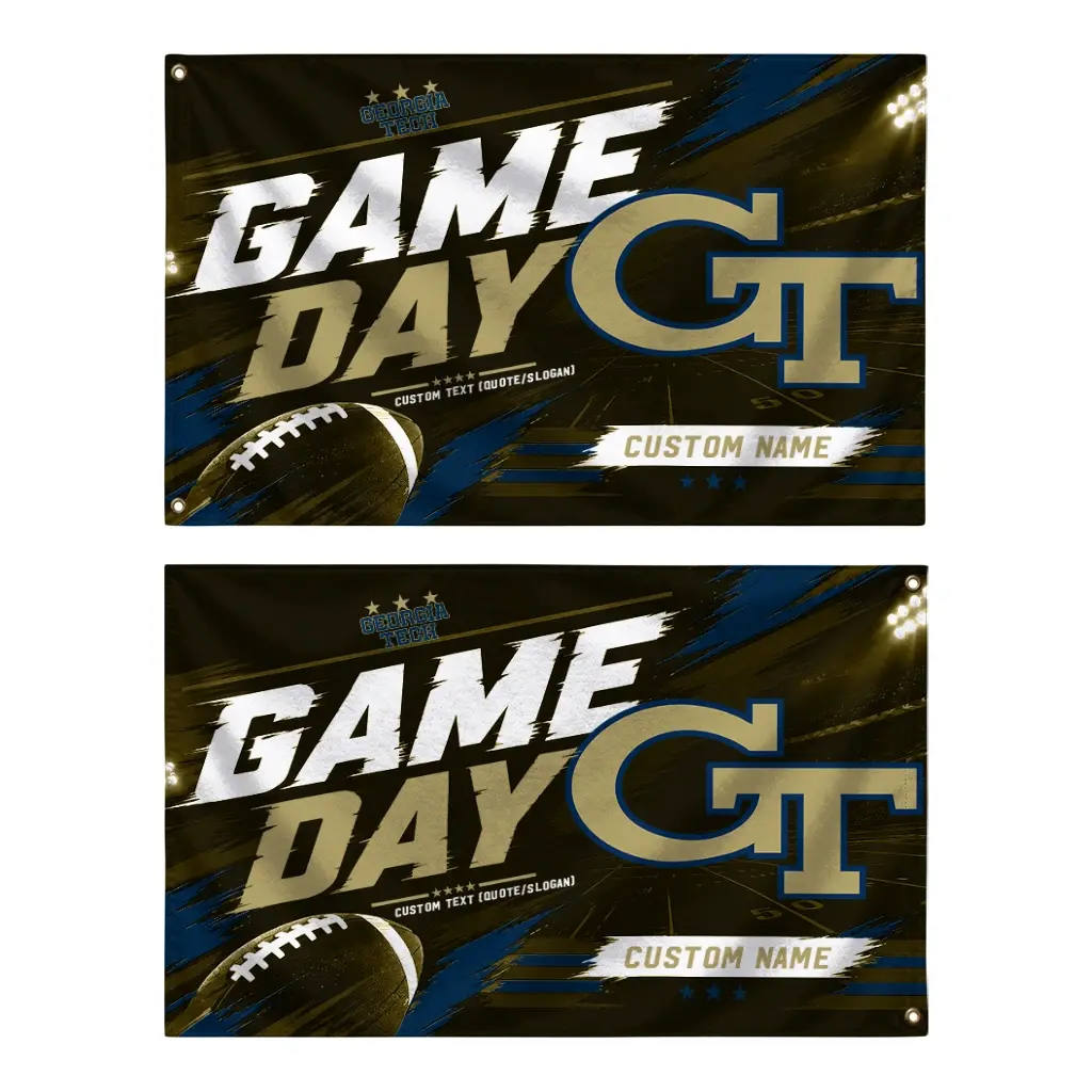 Georgia Tech Yellow Jackets House Flag Custom Action Streaks Gold Fashion Forward Georgia Tech Yellow Jackets House Flag Custom Action Streaks Gold Fashion Forward