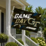 Georgia Tech Yellow Jackets House Flag Custom Action Streaks Gold Best Selling