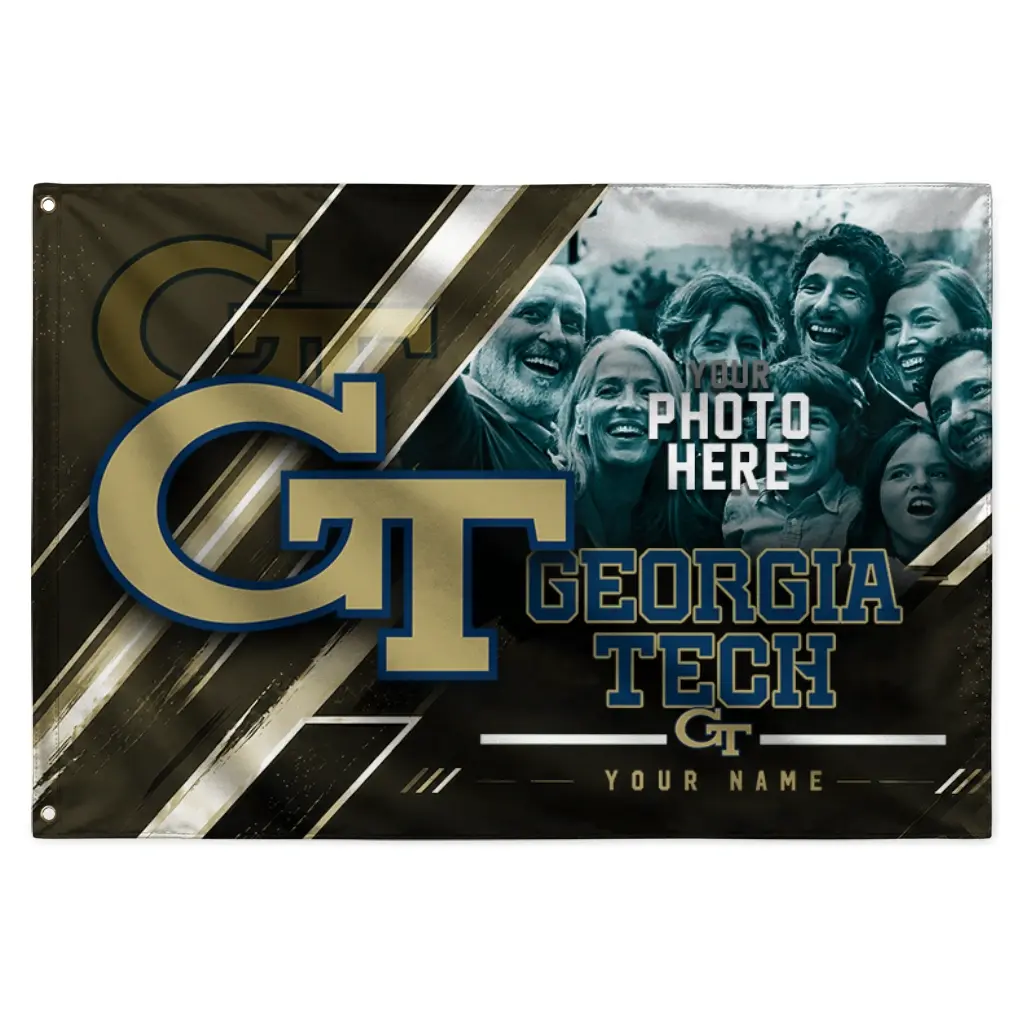 Georgia Tech Yellow Jackets House Flag Custom Diagonal Stripes Gold Best Selling Georgia Tech Yellow Jackets House Flag Custom Diagonal Stripes Gold Best Selling