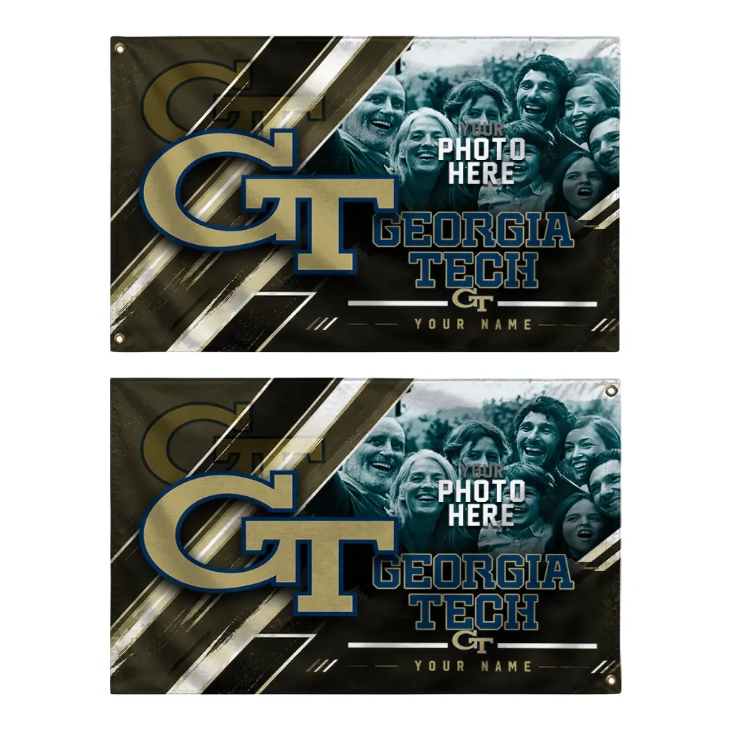 Georgia Tech Yellow Jackets House Flag Custom Diagonal Stripes Gold Fashion Forward Georgia Tech Yellow Jackets House Flag Custom Diagonal Stripes Gold Fashion Forward