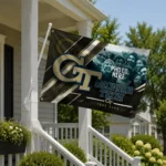 Georgia Tech Yellow Jackets House Flag Custom Diagonal Stripes Gold Best Selling