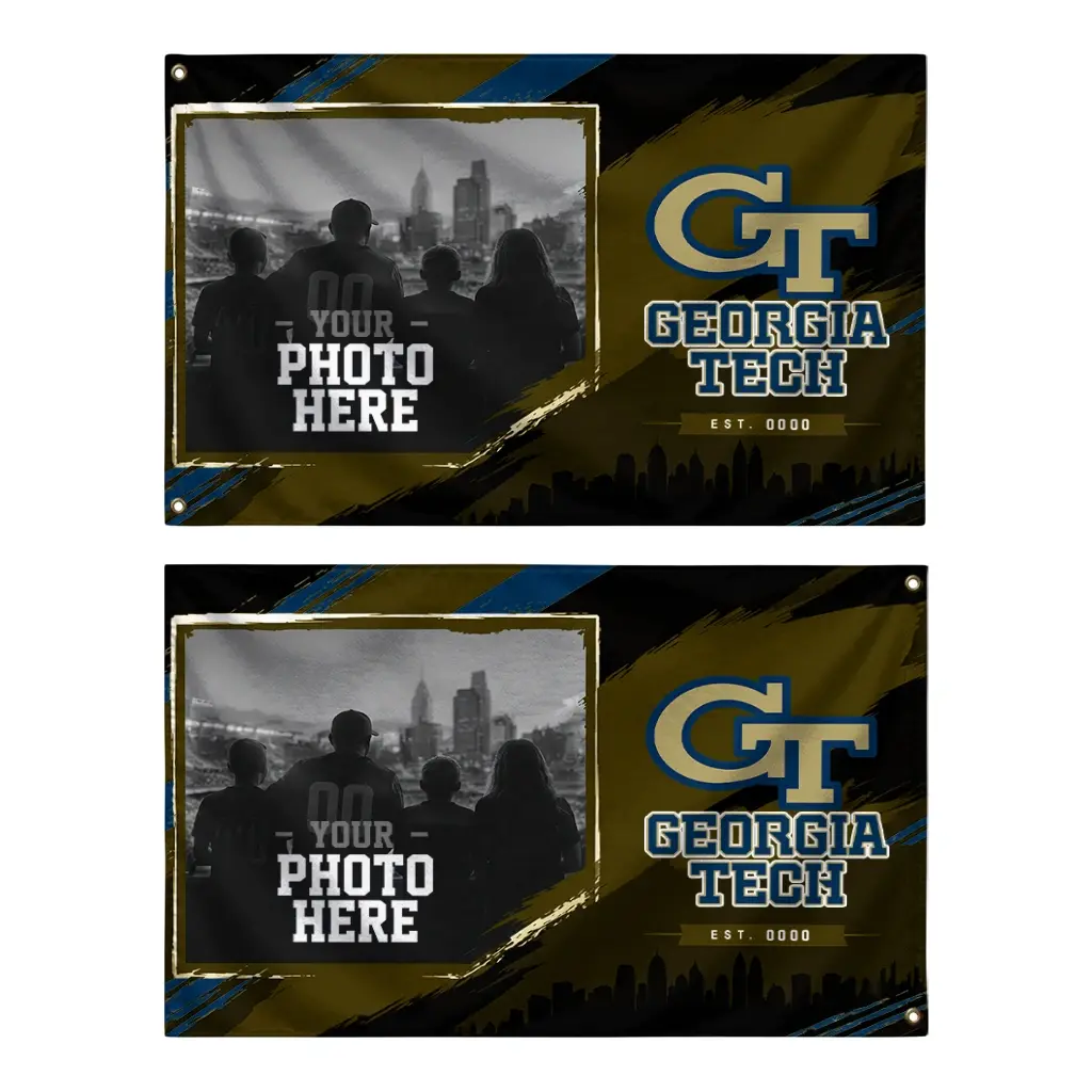 Georgia Tech Yellow Jackets House Flag Customized Framed Photo Gold Black Fashion Forward Georgia Tech Yellow Jackets House Flag Customized Framed Photo Gold Black Fashion Forward