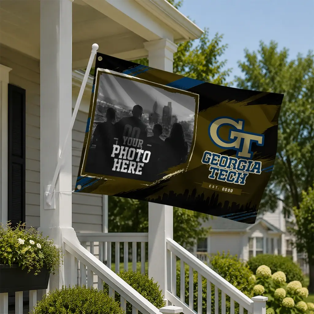 Georgia Tech Yellow Jackets House Flag Customized Framed Photo Gold Black New Arrival Georgia Tech Yellow Jackets House Flag Customized Framed Photo Gold Black New Arrival